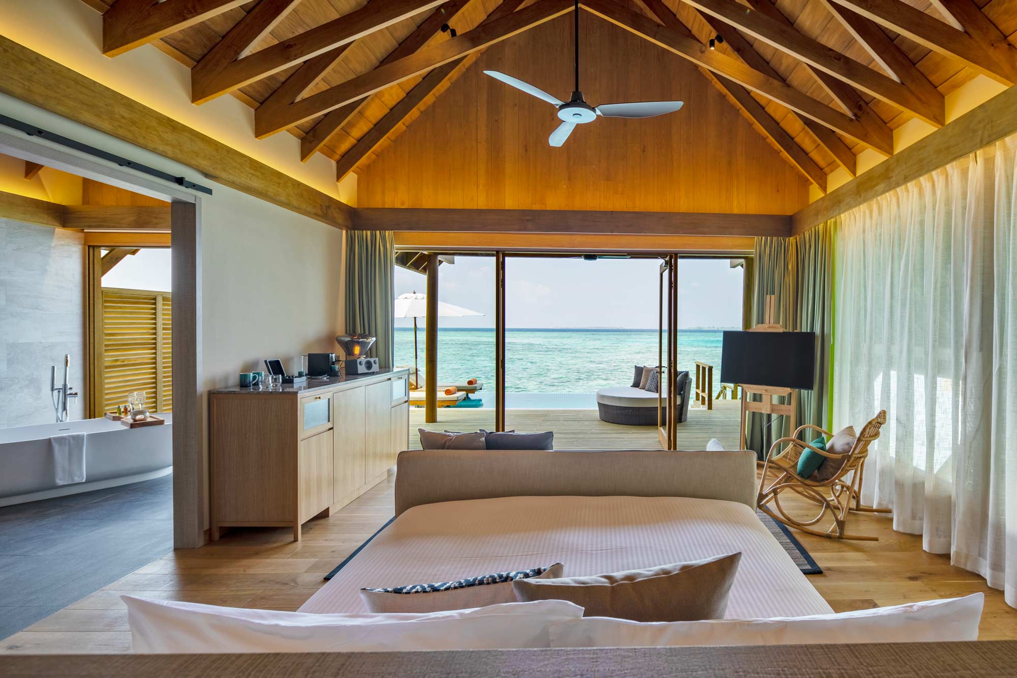 Water Villas with Pool - Sunset or Sunrise View bedroom