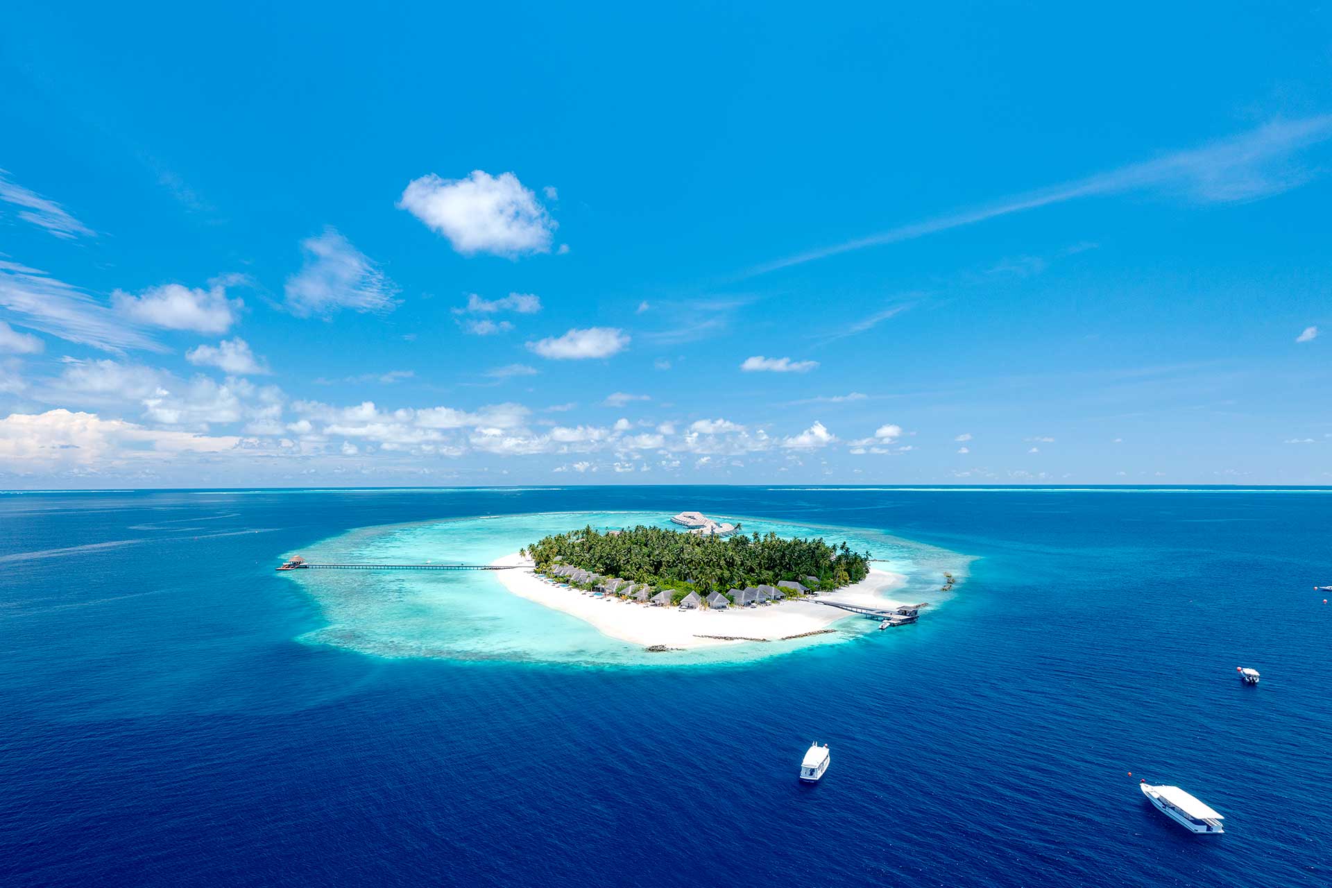 Aerial Island View Baglioni Resort Maldives