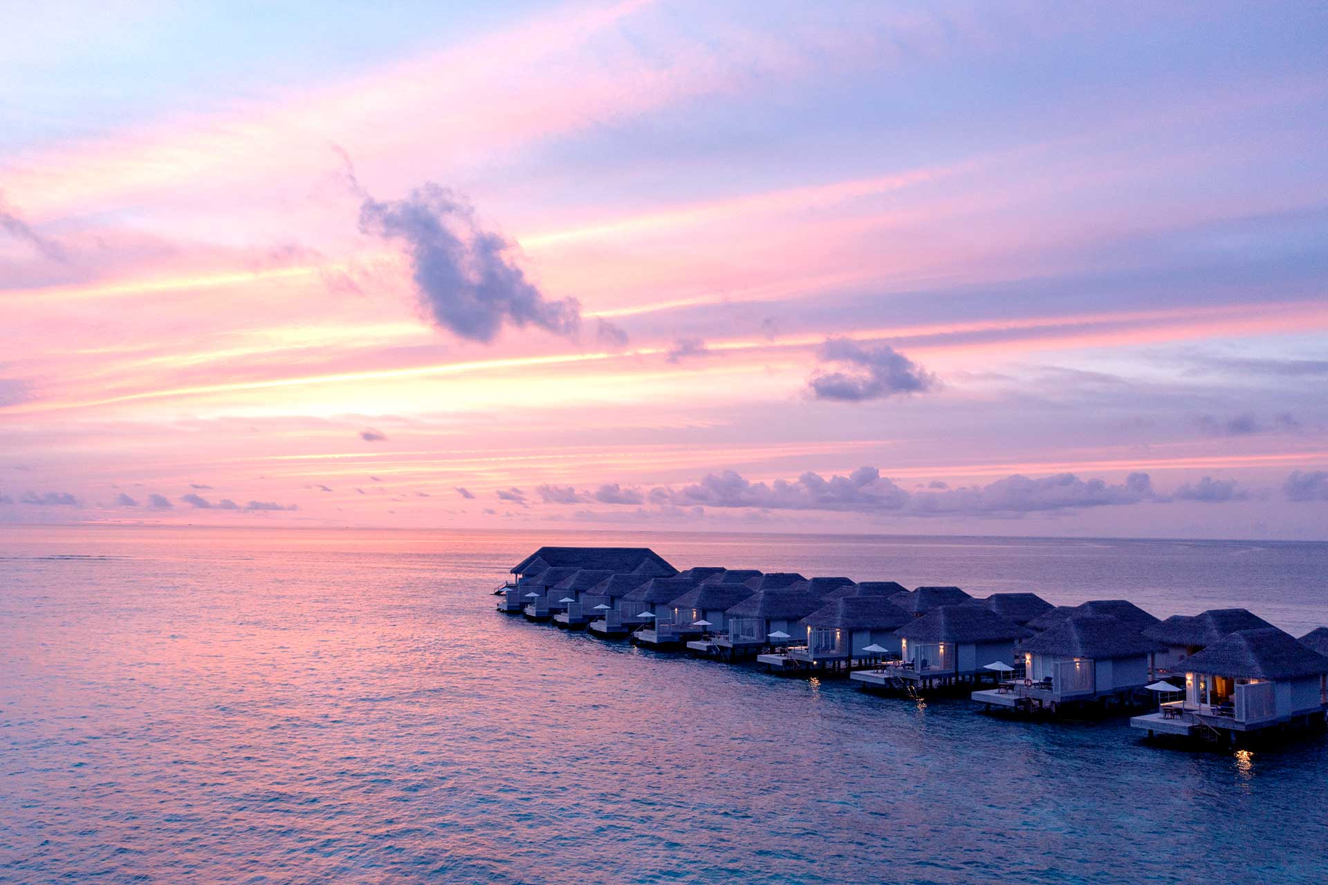 Sunset at the Villas Baglioni Resort Maldives